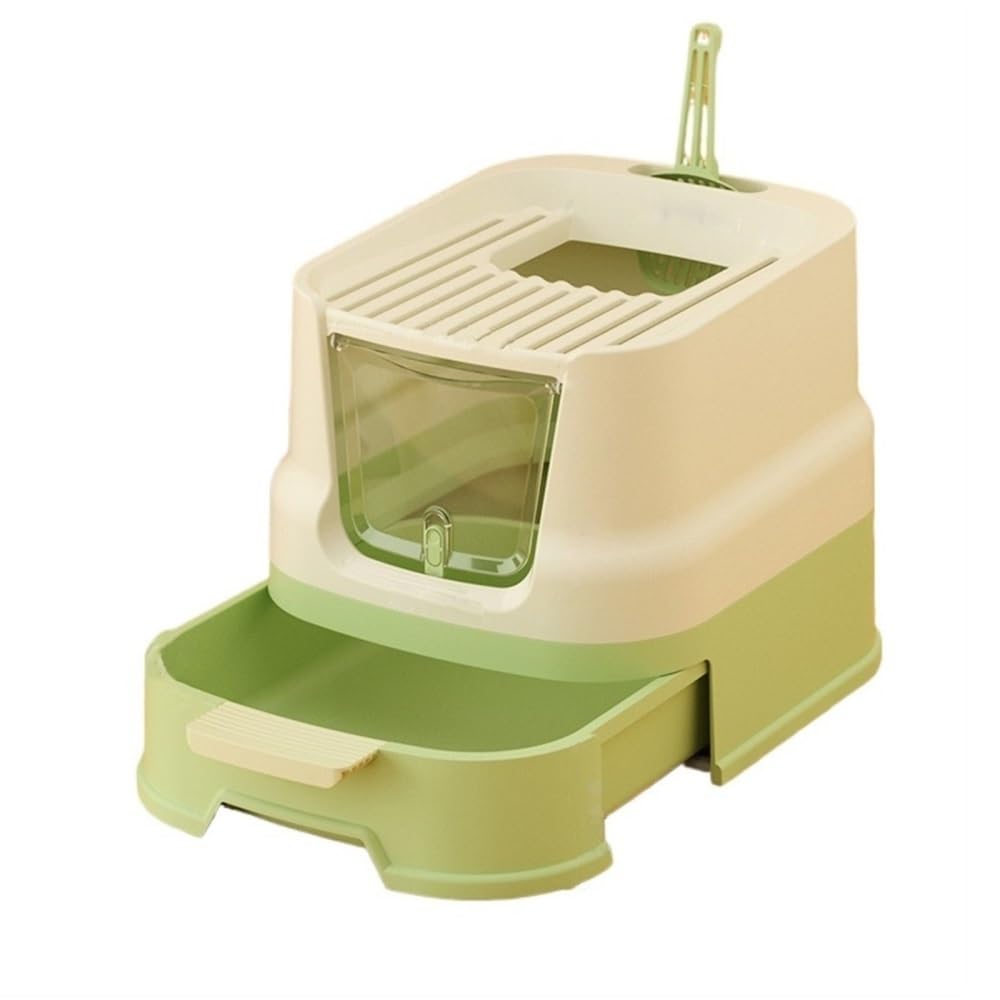Enclosed Top-Entry Cat Litter Box with Scoop A348