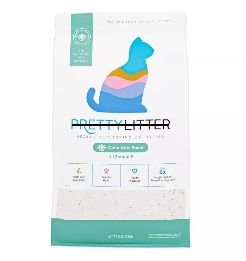 Cat Litter, Calm Aloe Scent with Vitamin E, Non-Clumping, Low Dust, 8 lbs I536