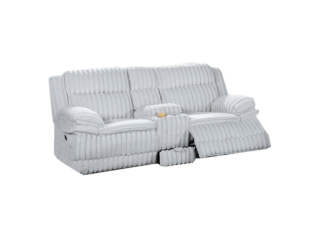 Light Gray Corduroy Manual Motion Loveseat X82741