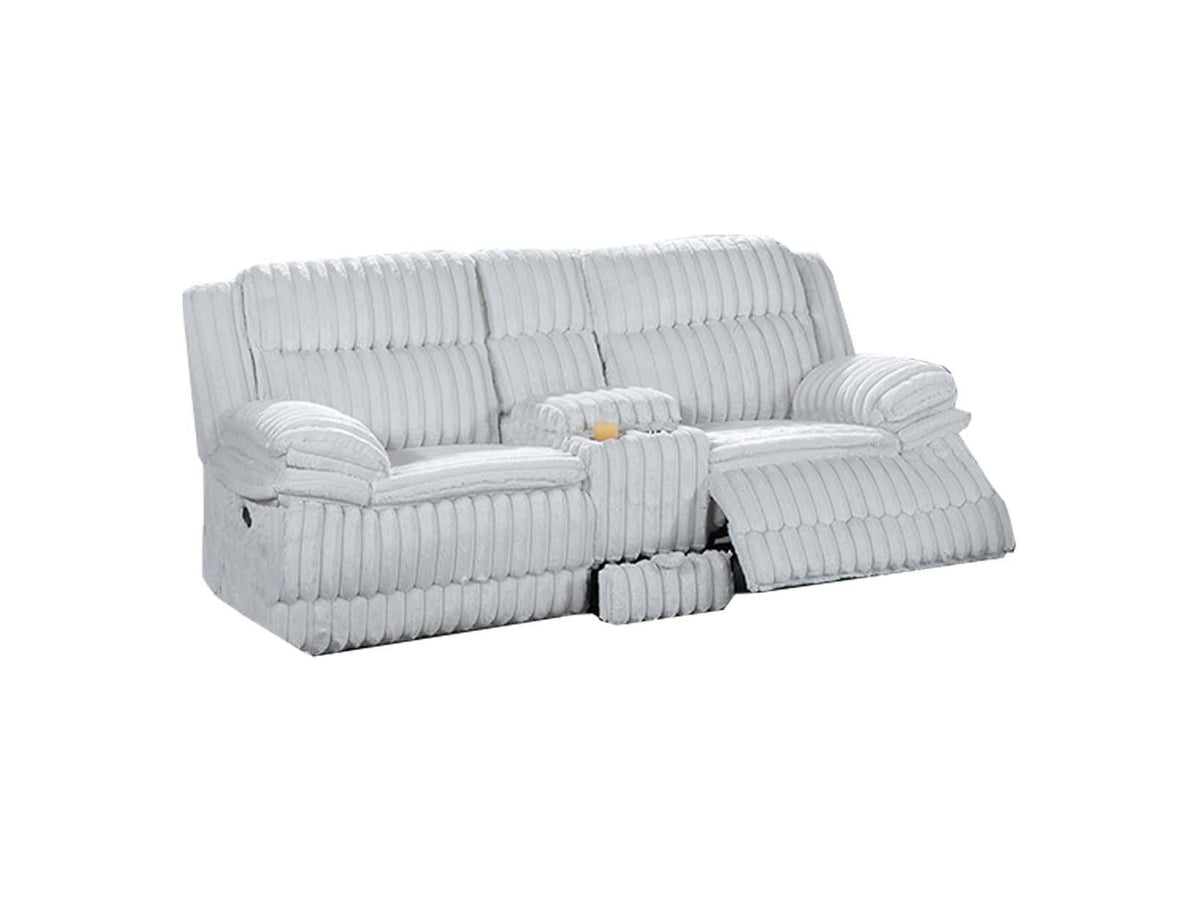 Light Gray Corduroy Manual Motion Loveseat X82741