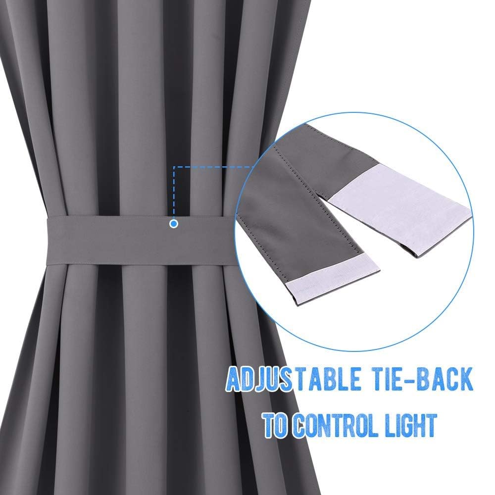 Grey Blackout Thermal Insulated Curtains G51604