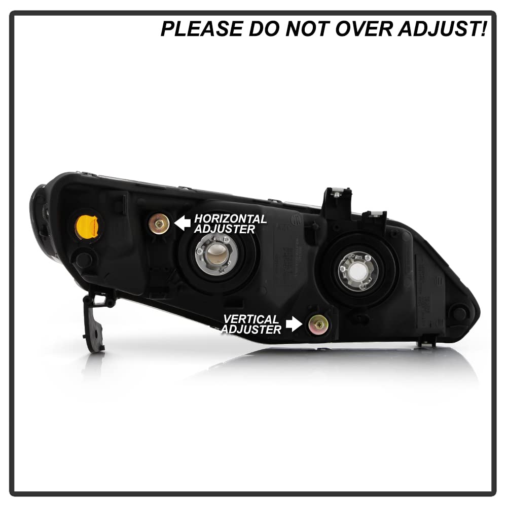 Black Housing Headlights Headlamps Assembly Pair Q49811