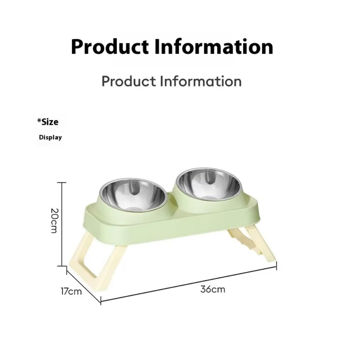 Foldable Elevated Stainless Steel Dual Pet Bowl Z498