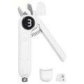 Dog Nails Clippers & Grinders 2in1 Trimmer with LCD Display and LED Lights Cat Claw Nail File with Protective Guard Rechargeable Electric Pet Toenail Silent Grooming Pro L201