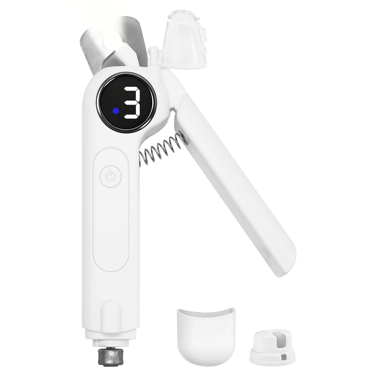 Dog Nails Clippers & Grinders 2in1 Trimmer with LCD Display and LED Lights Cat Claw Nail File with Protective Guard Rechargeable Electric Pet Toenail Silent Grooming Pro L201