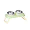 Foldable Elevated Stainless Steel Dual Pet Bowl Z498