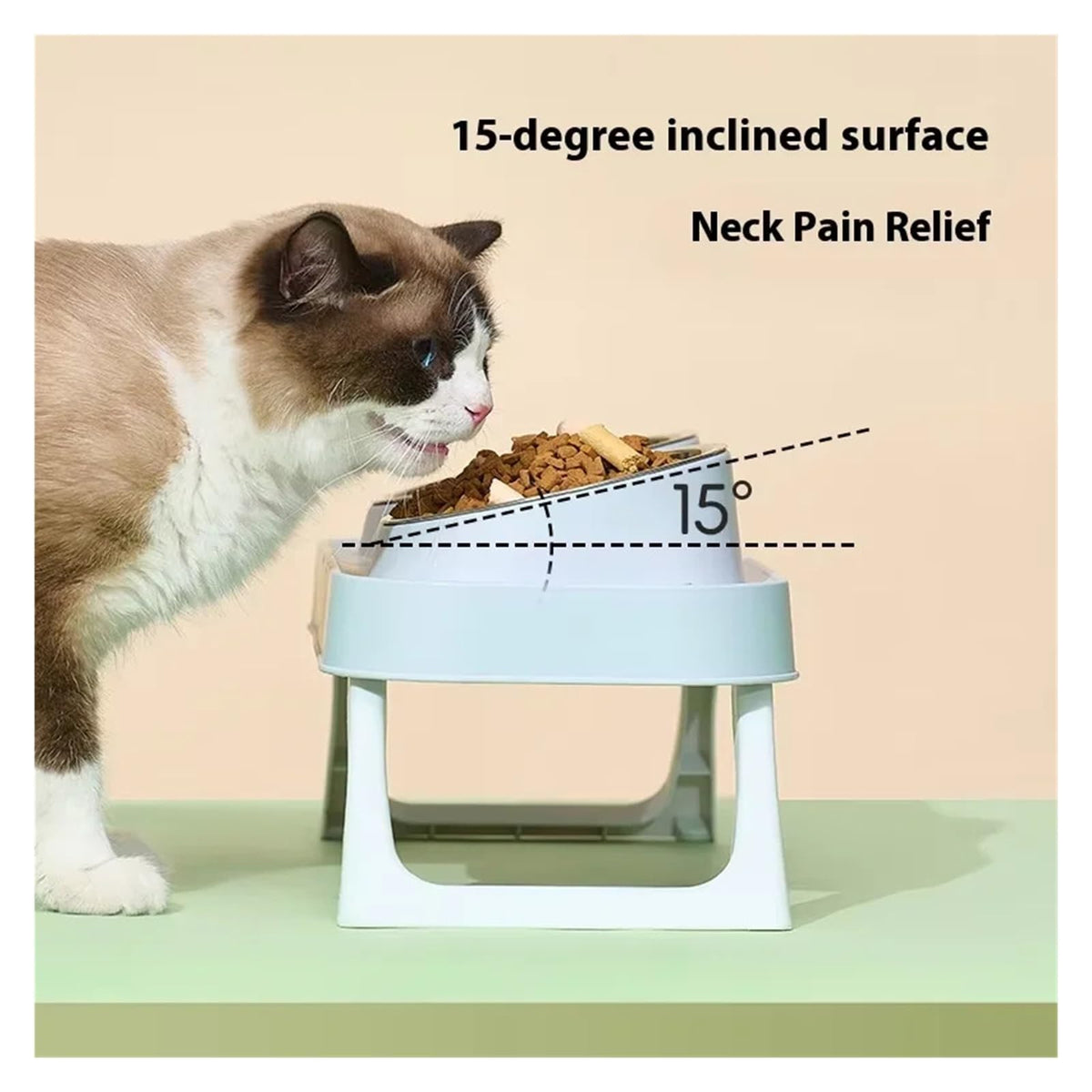 Foldable Elevated Stainless Steel Dual Pet Bowl Z498