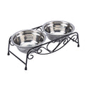 Stainless Steel Elevated Dog Cat Bowls with Iron Stand S446