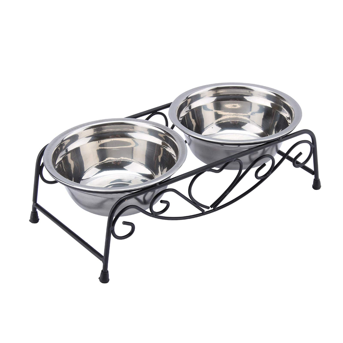 Stainless Steel Elevated Dog Cat Bowls with Iron Stand S446