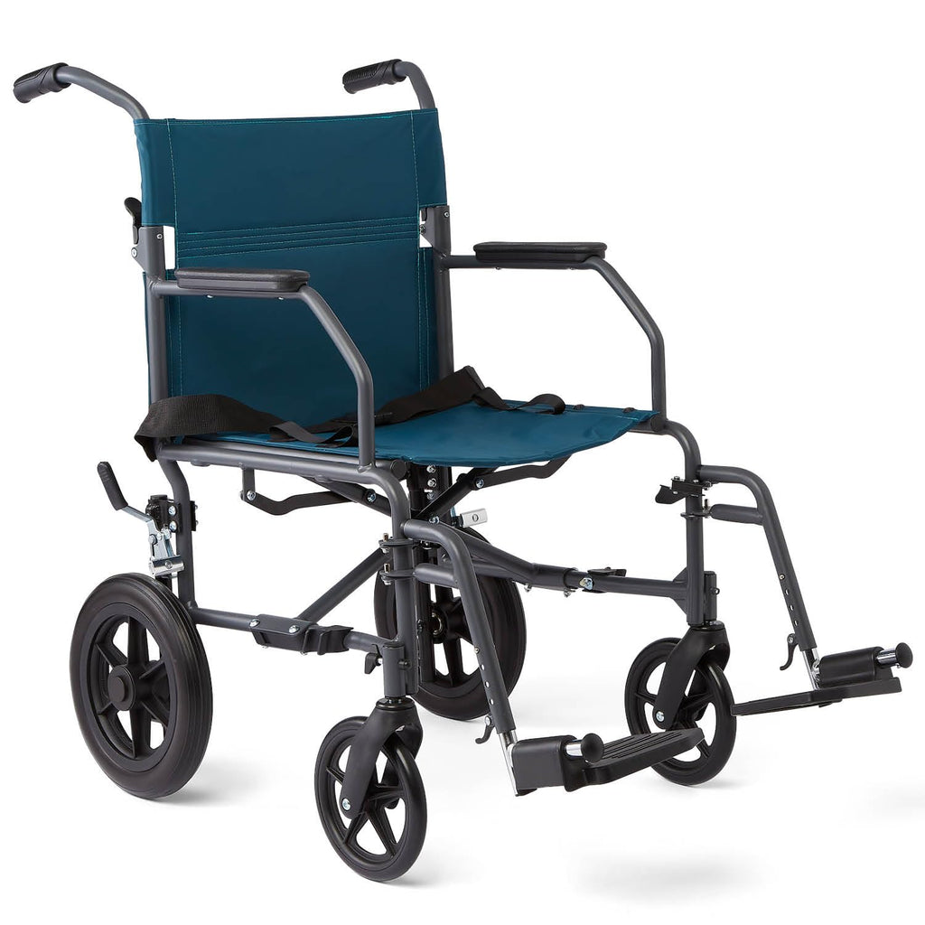 Folding Steel Transport Wheelchair with 12-Inch Wheels B835