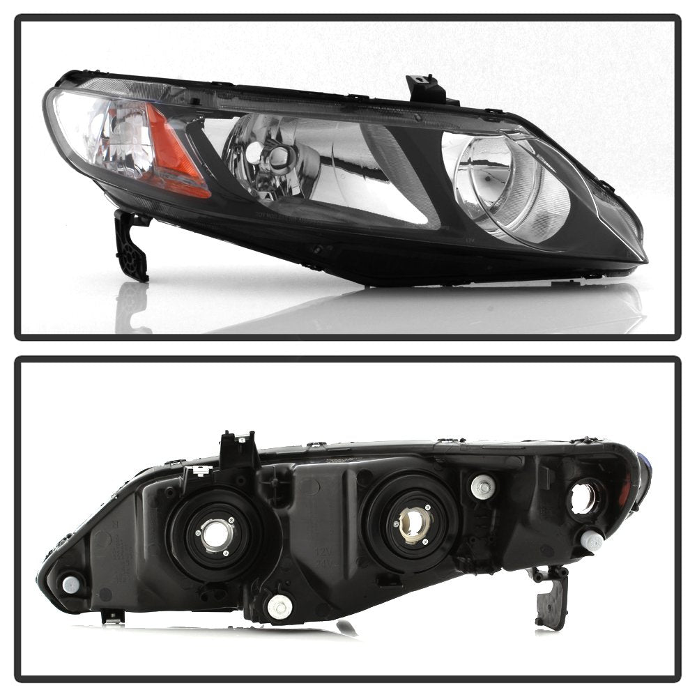 Black Housing Headlights Headlamps Assembly Pair Q49811