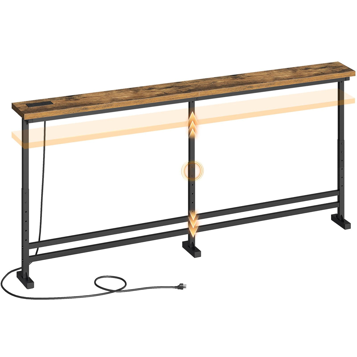 70.9" Console Table with Adjustable Height and Power Outlet W2611