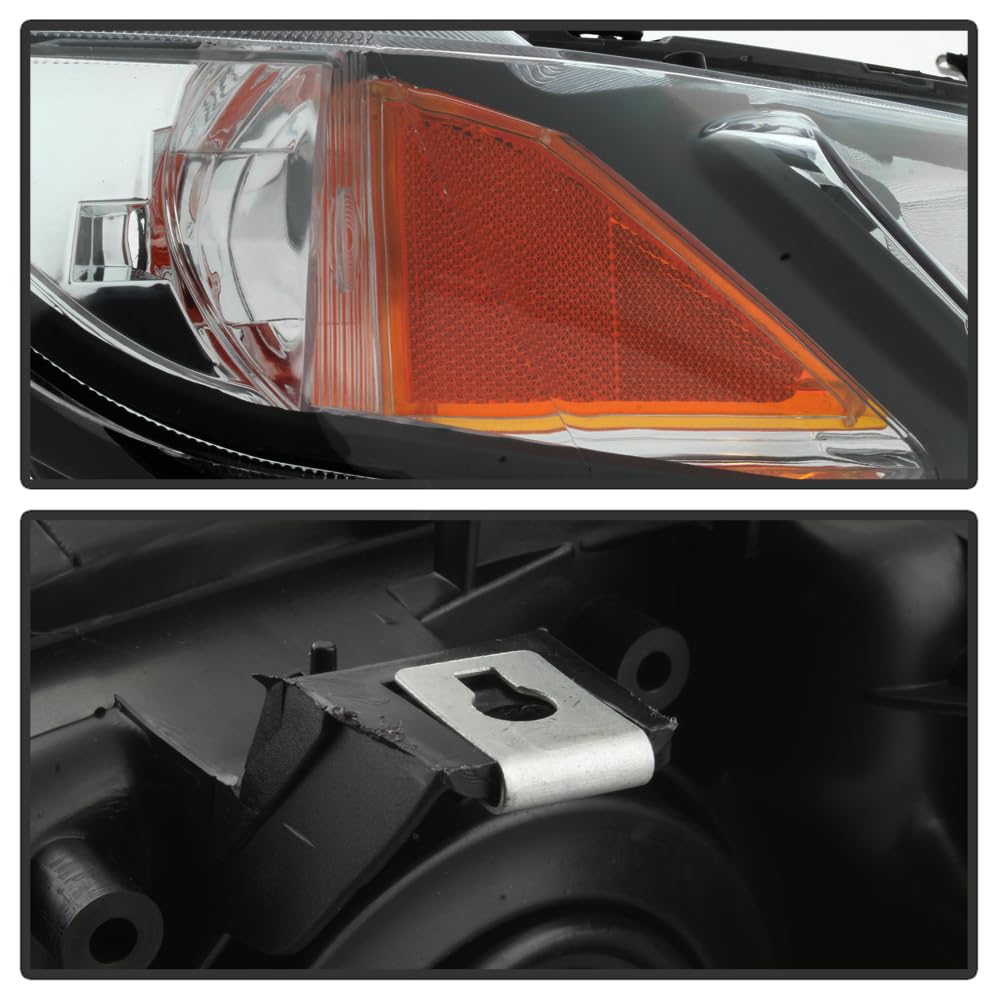 Black Housing Headlights Headlamps Assembly Pair Q49811