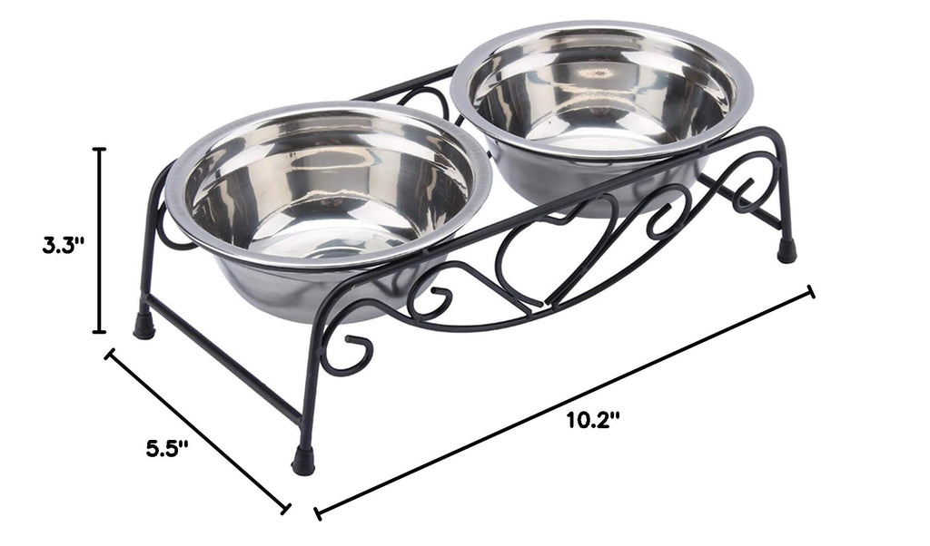 Stainless Steel Elevated Dog Cat Bowls with Iron Stand S446