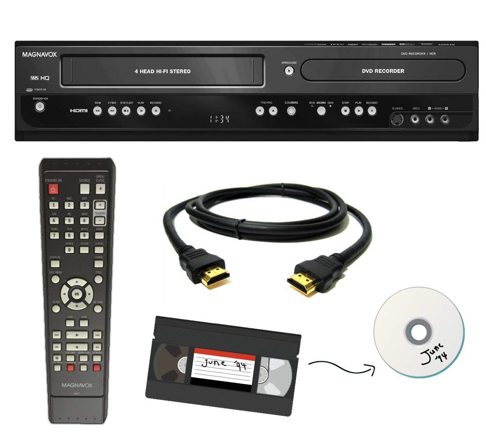VHS to DVD Recorder VCR Combo with Remote H223492