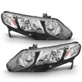 Black Housing Headlights Headlamps Assembly Pair Q49811
