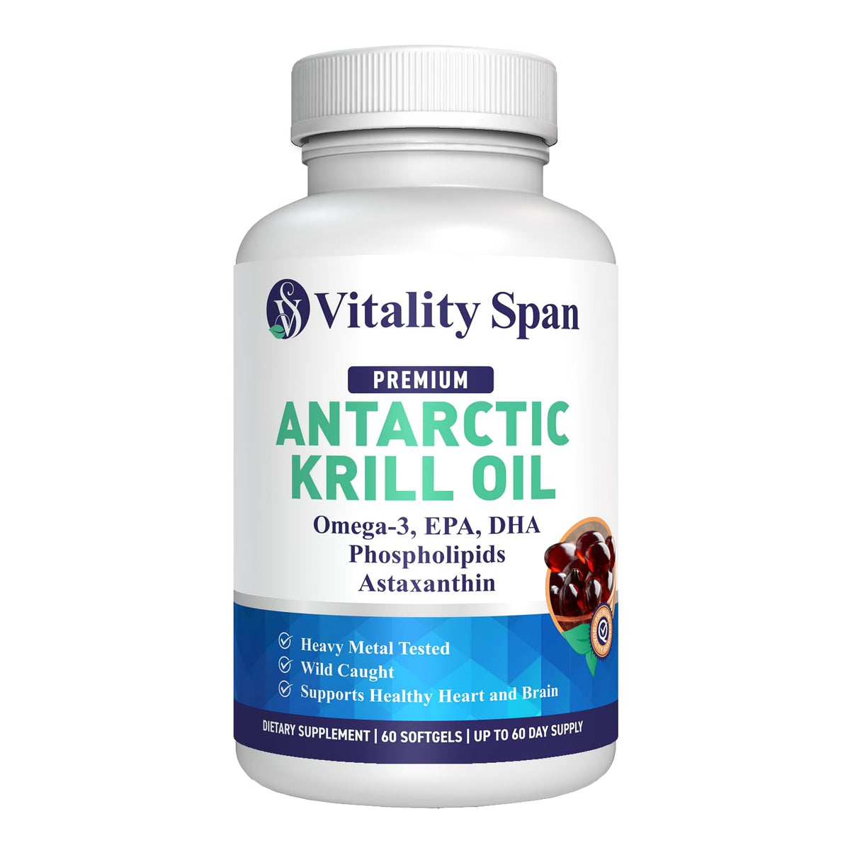 Krill Oil 500mg Omega-3 EPA & DHA 60 Softgels X14916