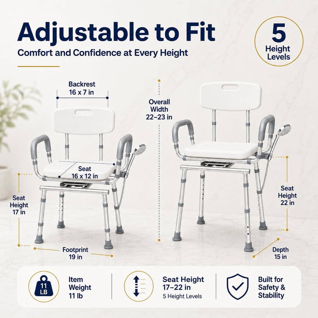 Adjustable Swivel Shower Chair D4810