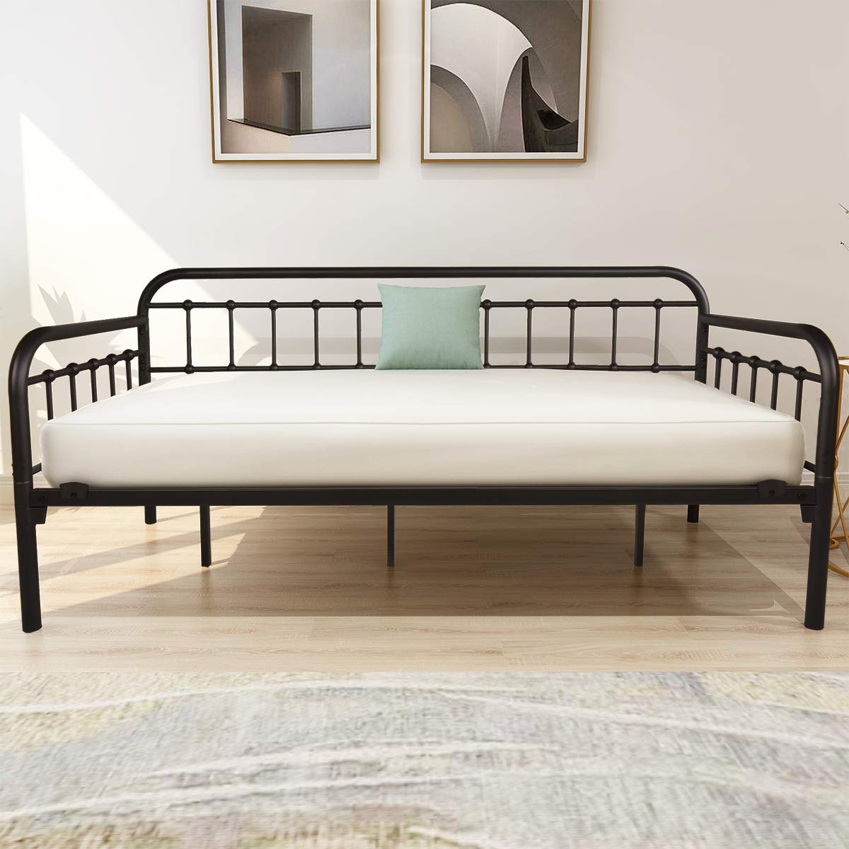 Metal Daybed Frame Twin Day Bed Black S871