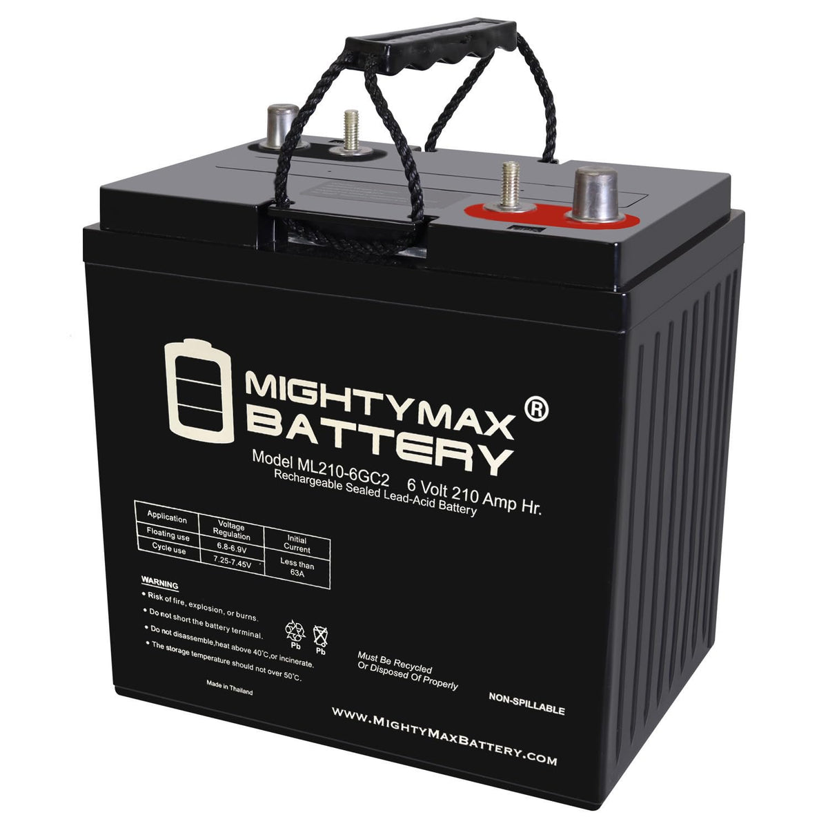 6 Volt 210 AH Rechargeable SLA AGM Battery V862692