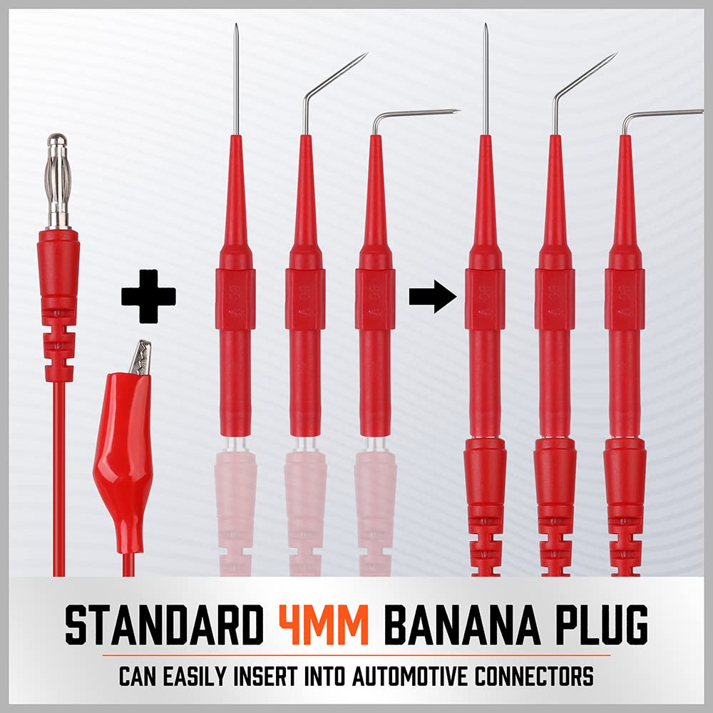 22 Pc Back Probe Pin Kit with 5 Colors Silicone Wires D71235