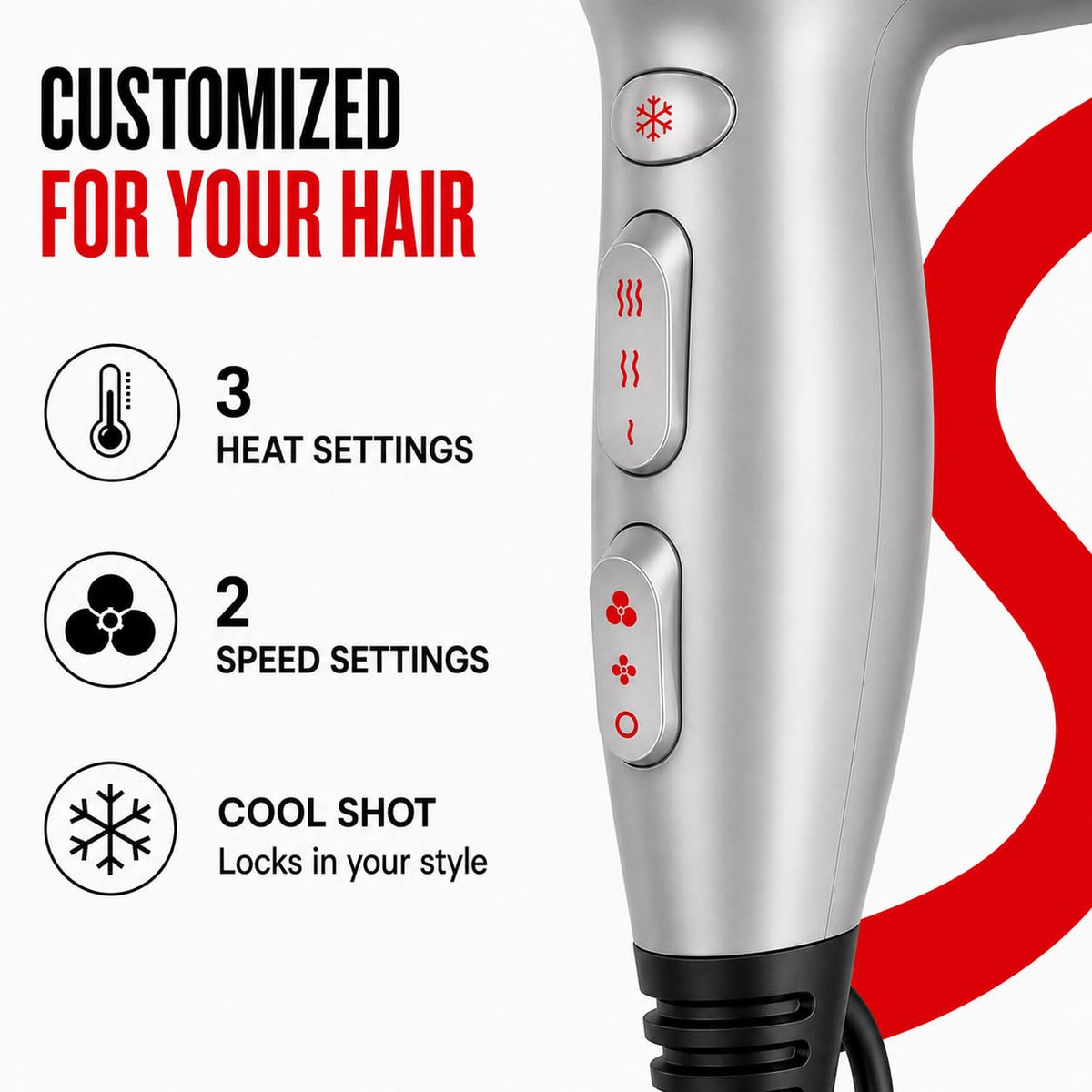 Ceramic Ionic Hair Dryer D3034
