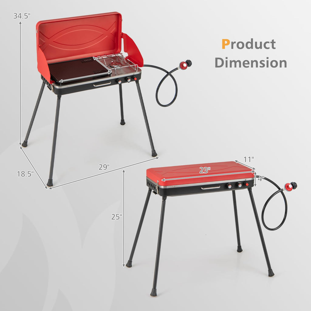 Portable Propane Gas Grill & Stove N663