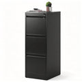 Black 3 Drawer Locking Metal Filing Cabinet C393