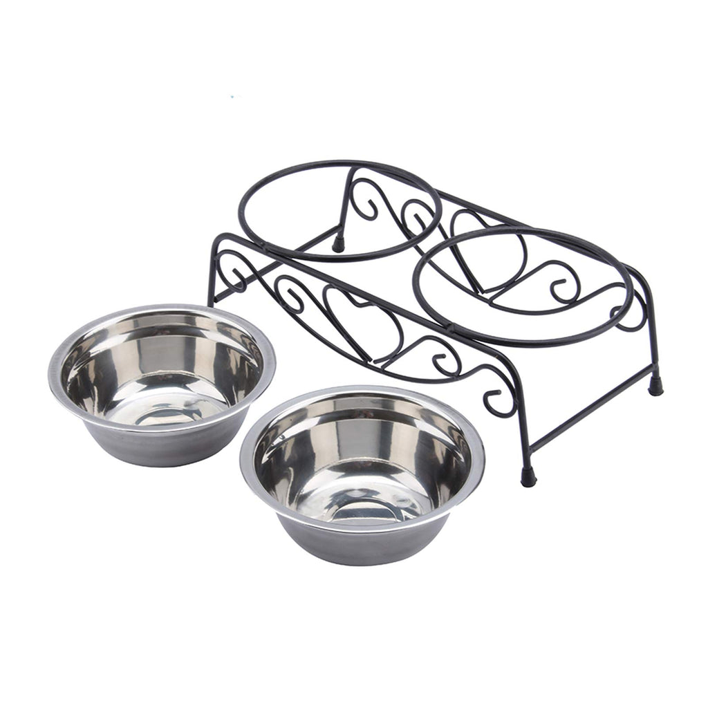Stainless Steel Elevated Dog Cat Bowls with Iron Stand S446