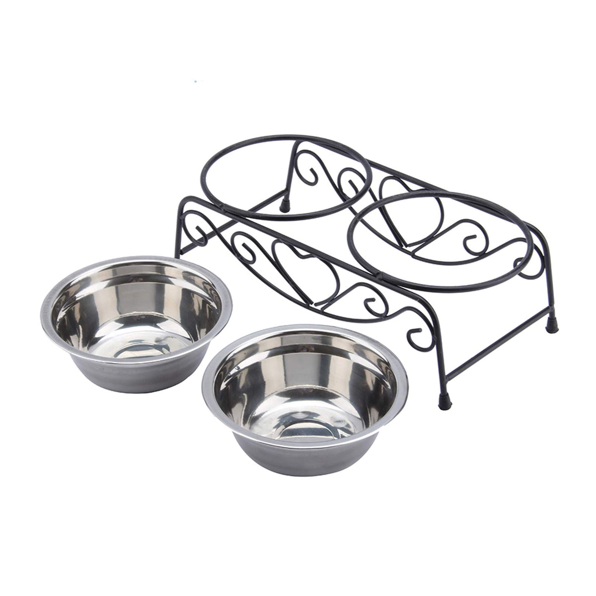Stainless Steel Elevated Dog Cat Bowls with Iron Stand S446