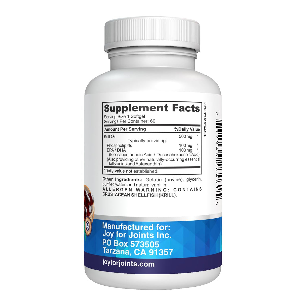Krill Oil 500mg Omega-3 EPA & DHA 60 Softgels X14916
