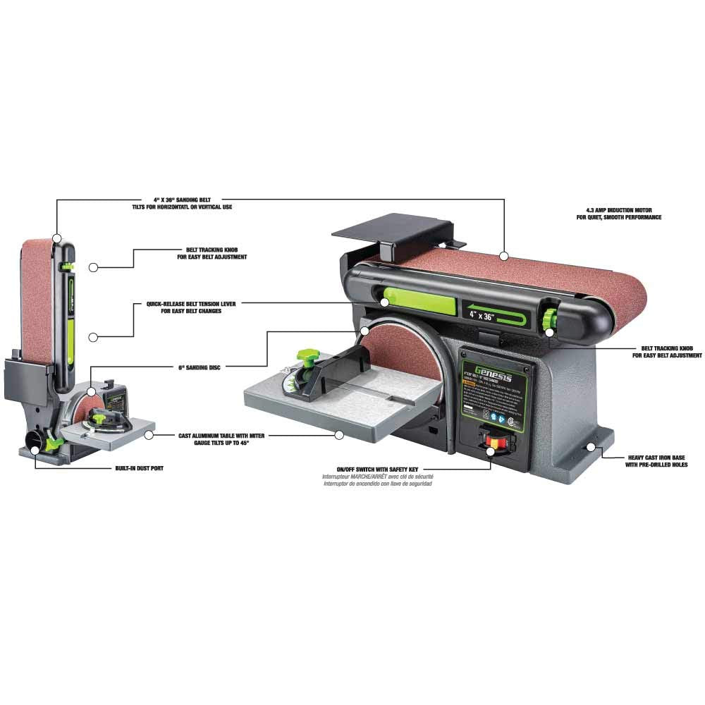 4 x 36-Inch Belt & 6-Inch Disc Benchtop Sander R9766