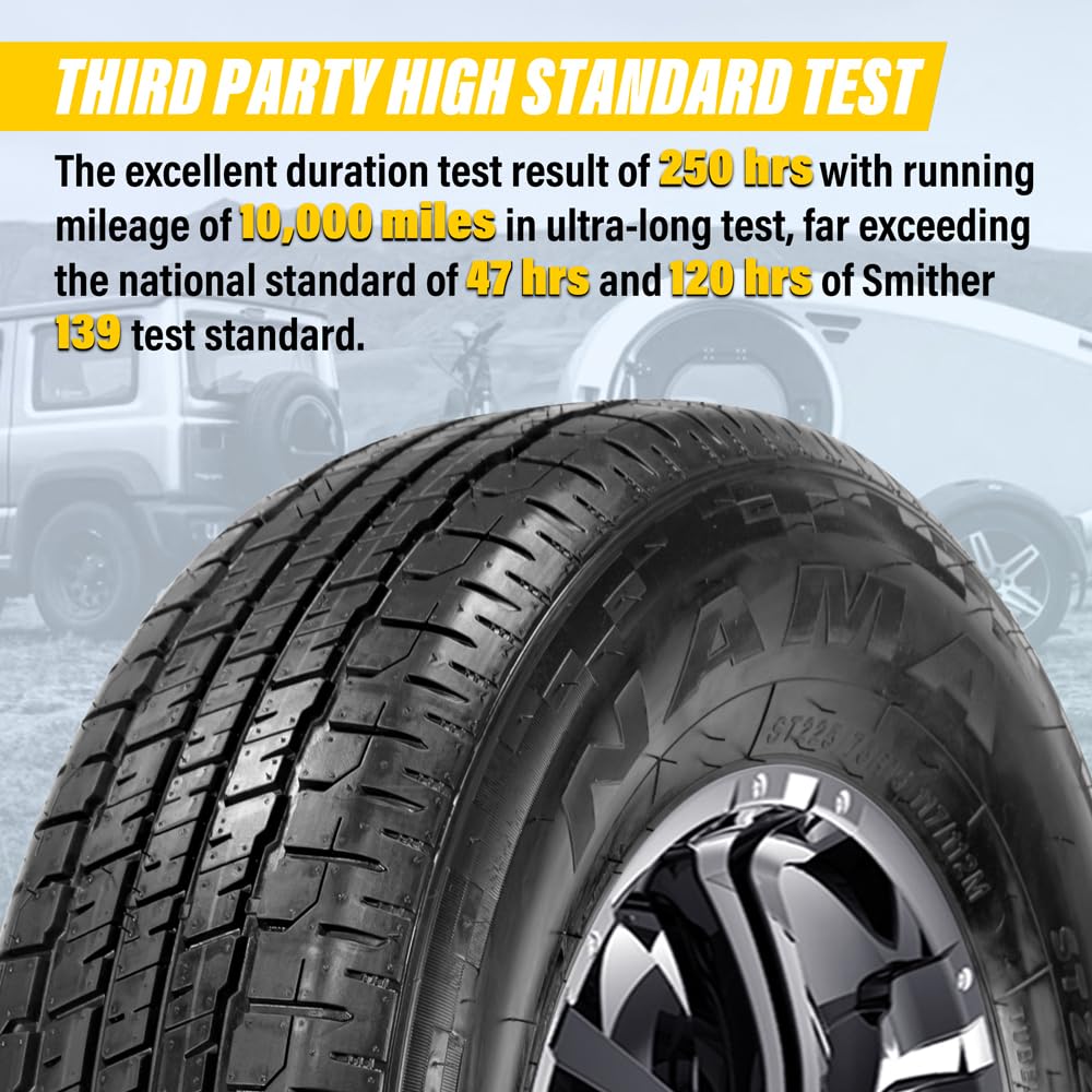 Set of 4 ST205/75R15 10 Ply Trailer Tires Z535