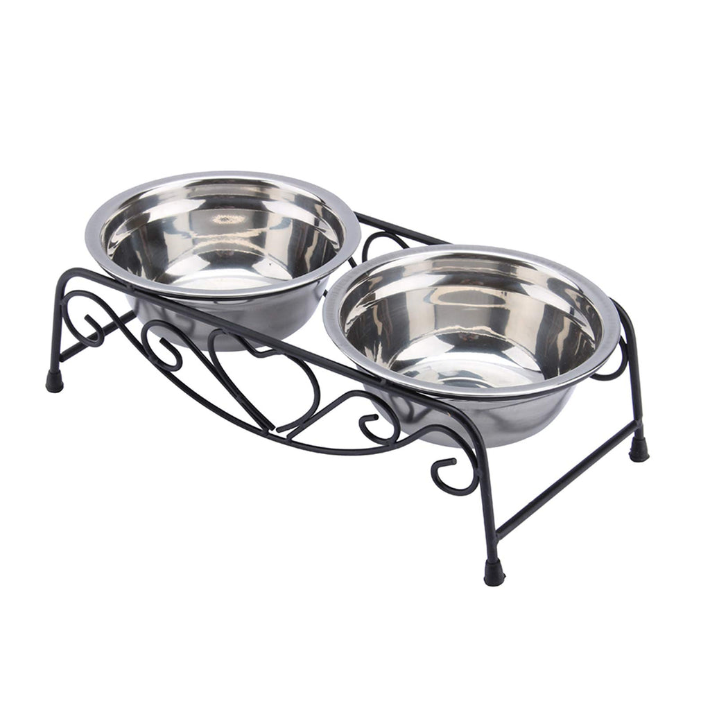 Stainless Steel Elevated Dog Cat Bowls with Iron Stand S446