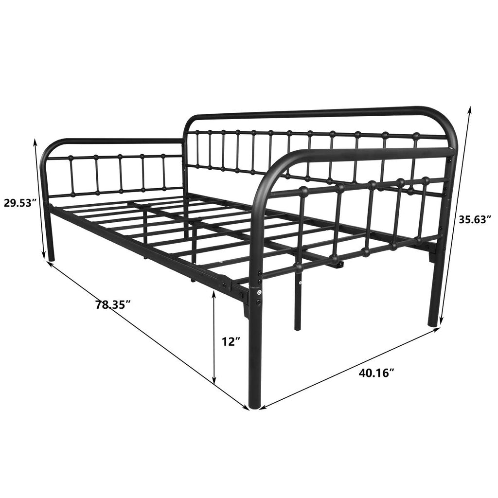 Metal Daybed Frame Twin Day Bed Black S871