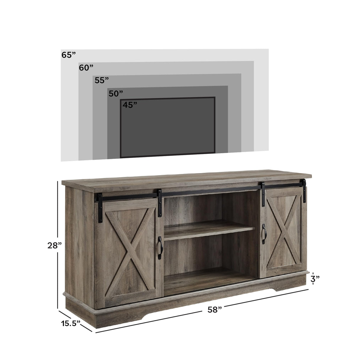 Grey Wash 58 Inch TV Stand U82735