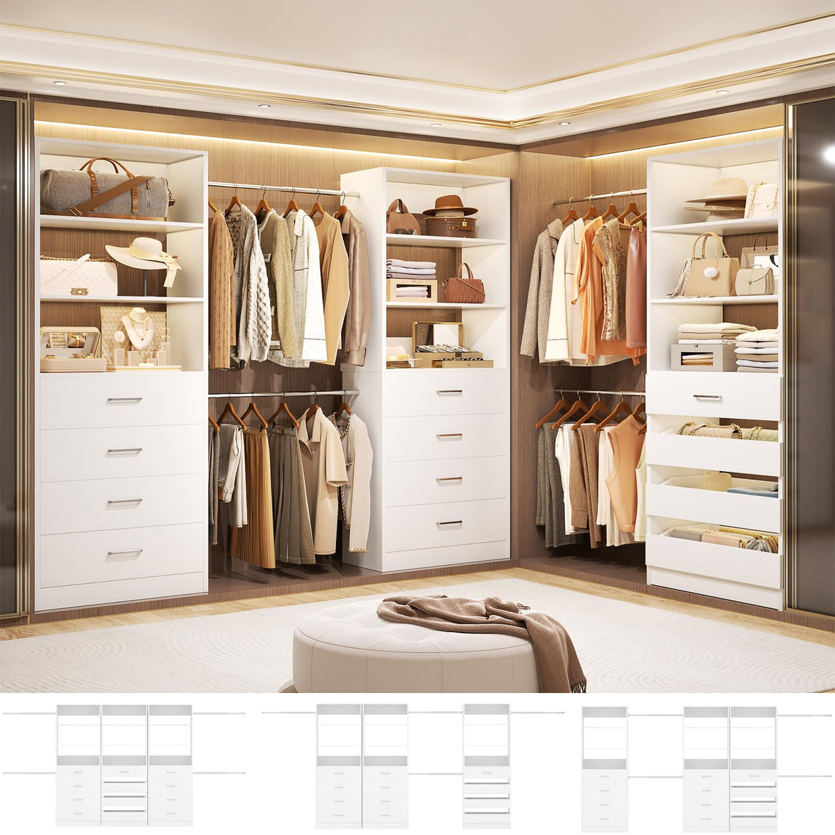 Wood Closet Organizer with 12 Drawers Z640