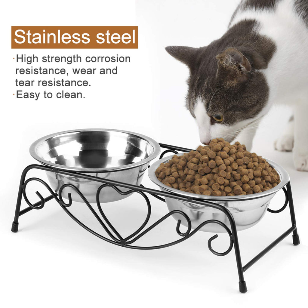 Stainless Steel Elevated Dog Cat Bowls with Iron Stand S446