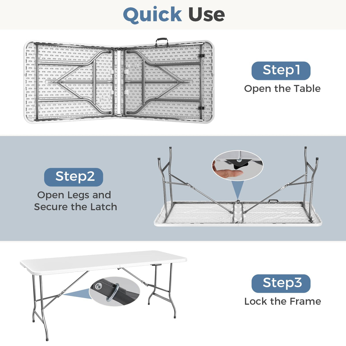 6 FT Folding Picnic Table R680