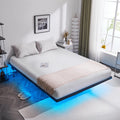 14 Inch Full Floating Bed Frame with USB Charging Station and LED Lights D32996