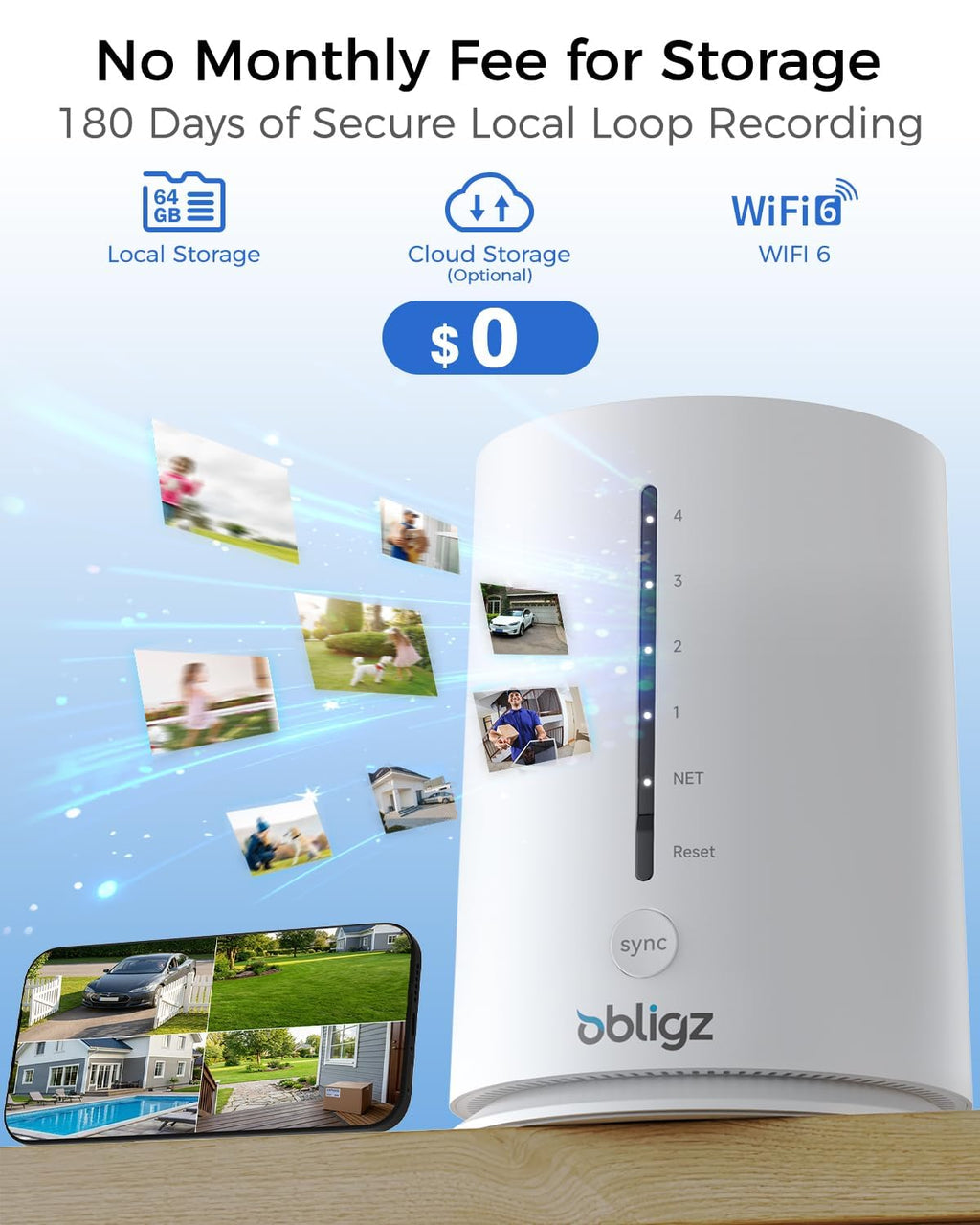 4MP Home Security Cameras with 64GB Local Storage V645