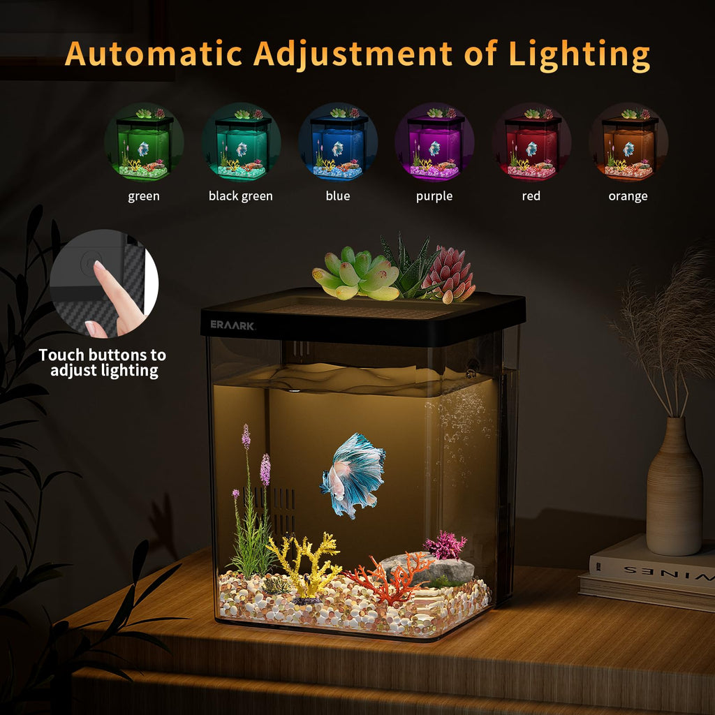 1.5 Gallon Betta Fish Tank Aquarium Kit with Filter LED Light T342192