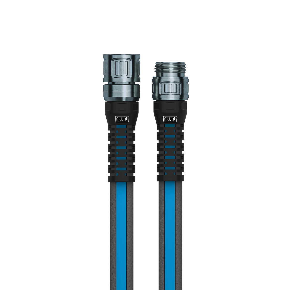 Lightweight Flexible Kink-Free Flat Garden Hose, Grey and Blue, 100-Feet x 3/4-Inch T9701