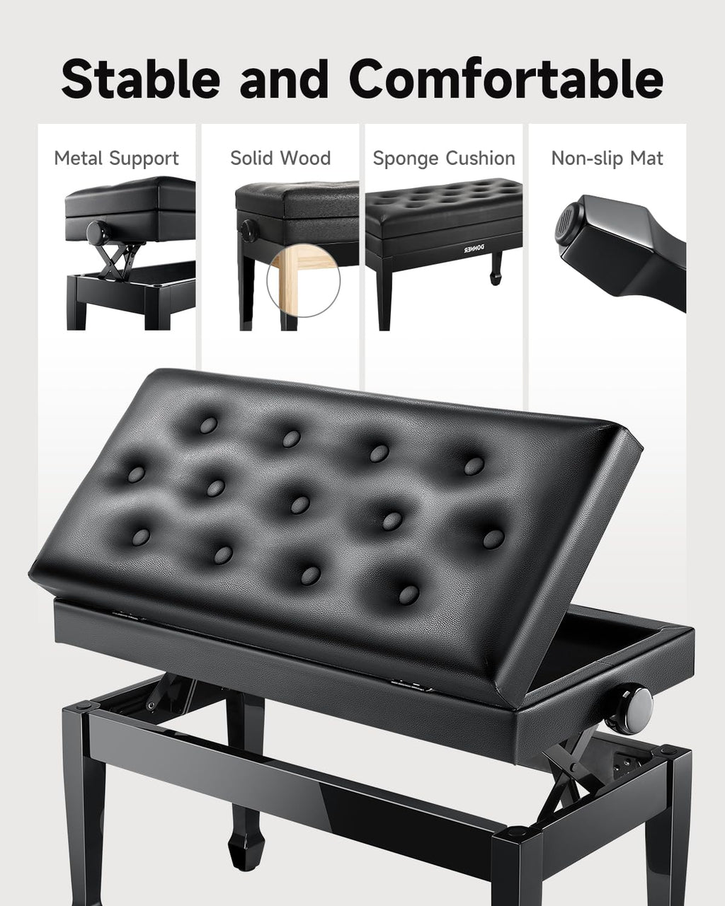 88 Key Graded Weighted Digital Piano with Storage Piano Bench I7701