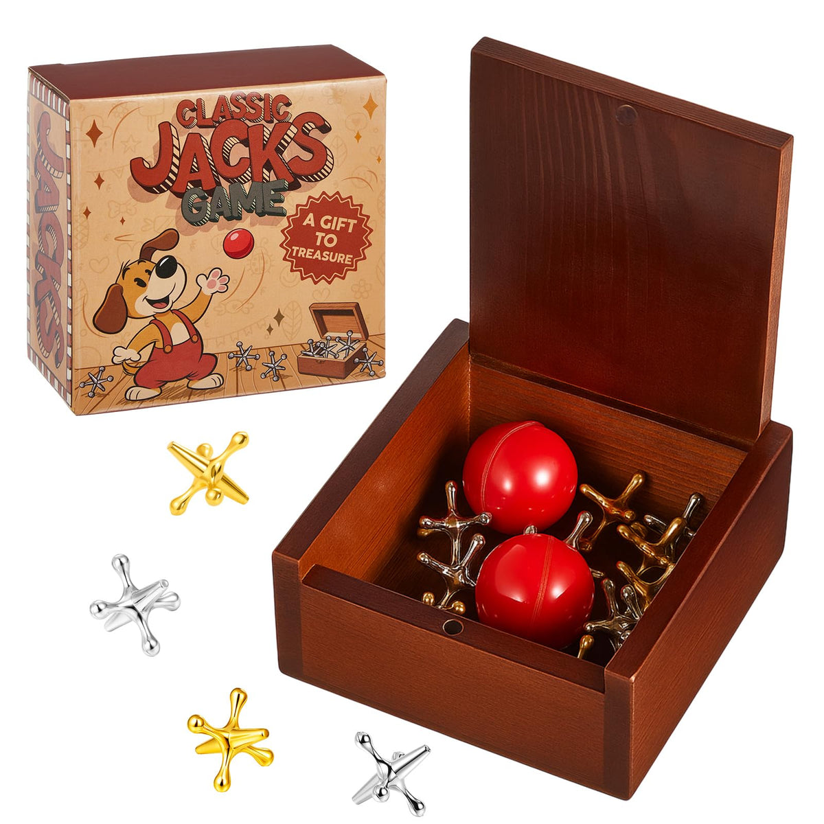 Metal Jacks Game Set with 12 Jacks and 2 Balls J516268