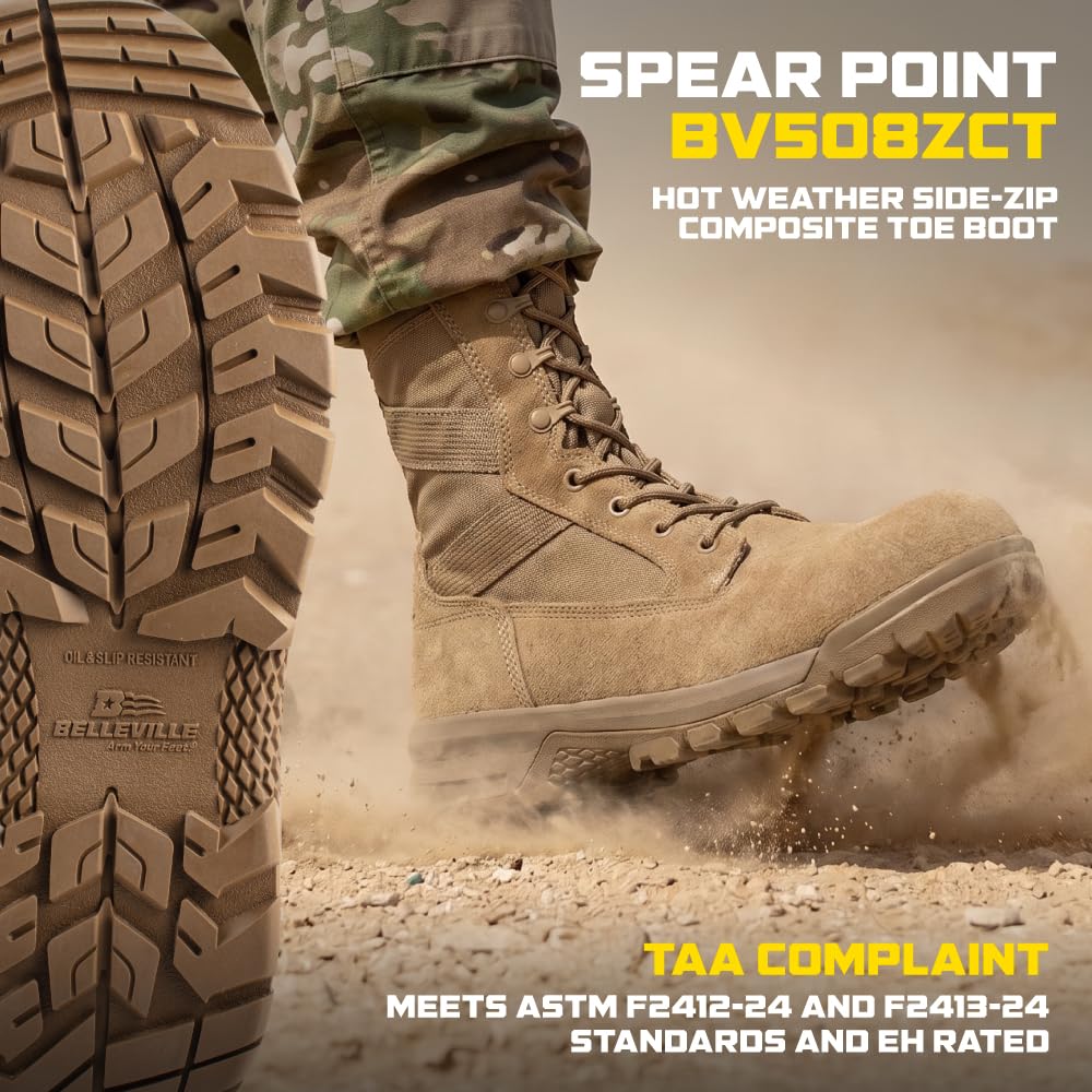 Composite Toe Leather Side Zip Tactical Boots A14987