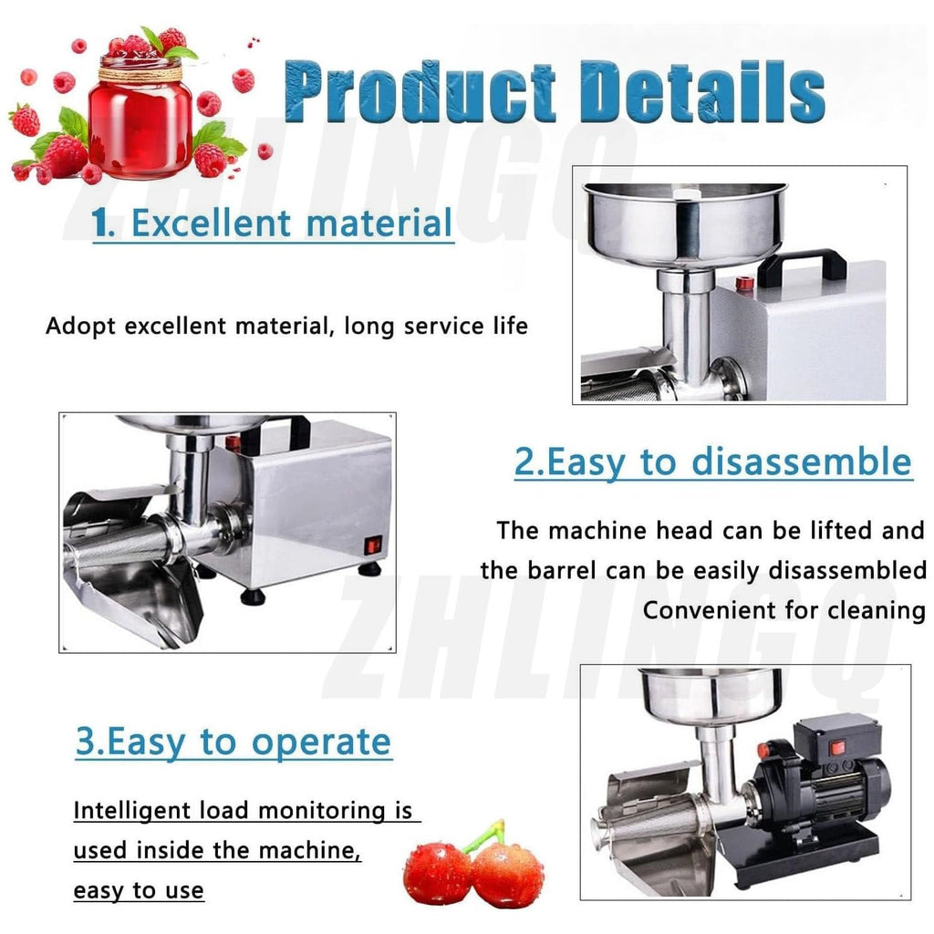 450W Stainless Steel Electric Tomato Strainer L165