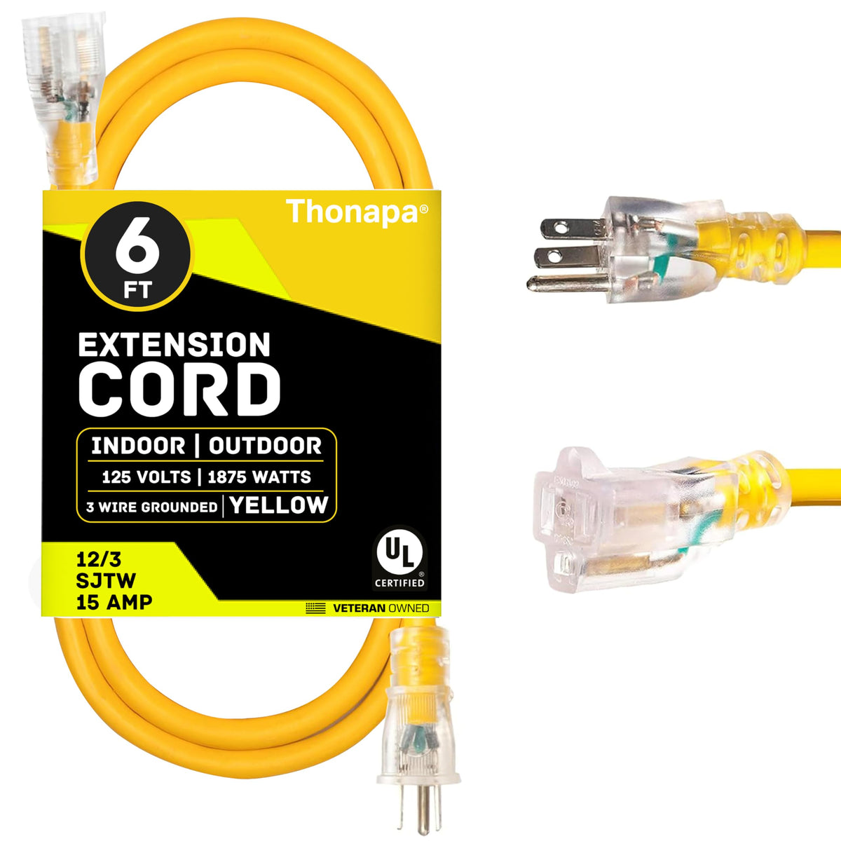12 Gauge 6 Ft Heavy Duty Outdoor Extension Cord M69439
