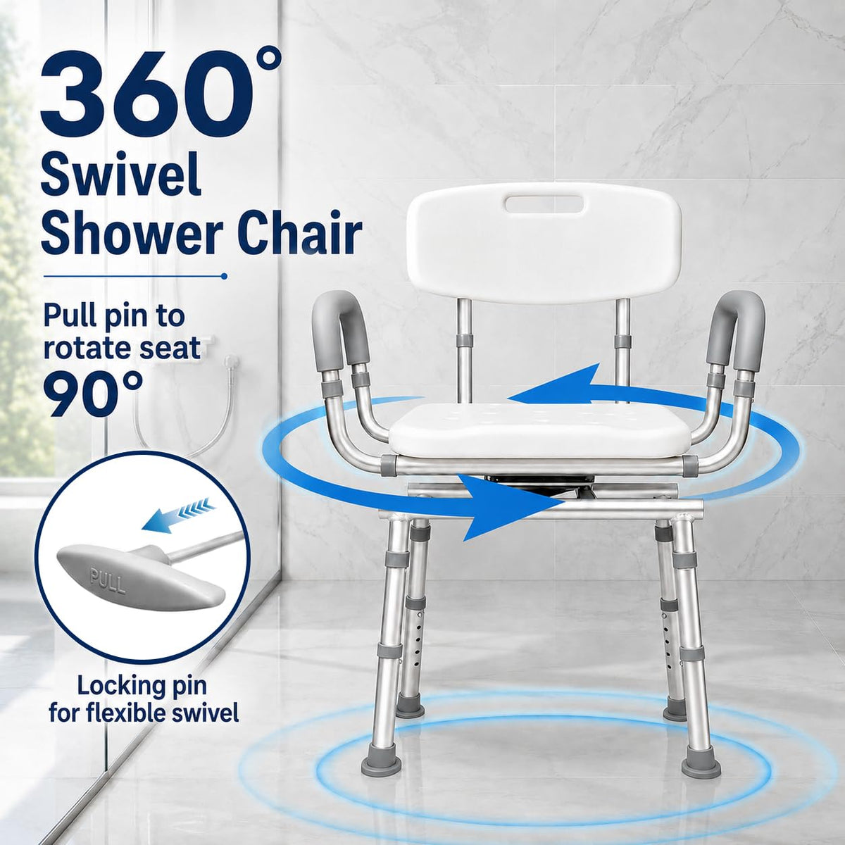 Adjustable Swivel Shower Chair D4810