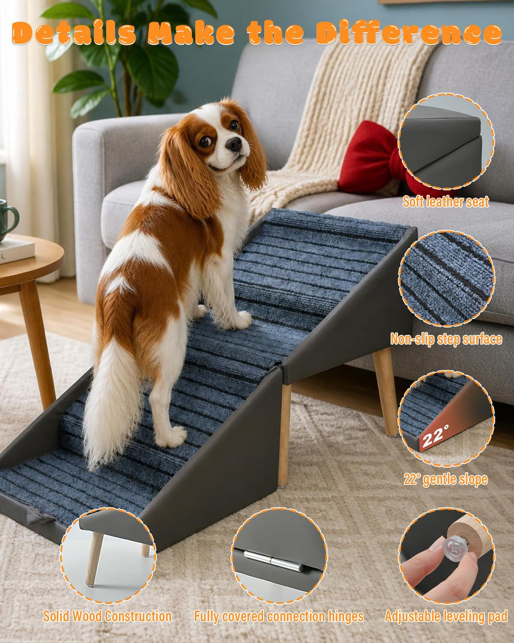 Foldable 4 Steps Non-Slip Pet Stairs G26287
